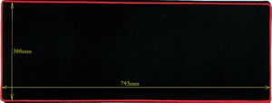 Anti Slip Ergonomic Gaming Mousepad 300 x 800 x 4mm Black with Red Trim