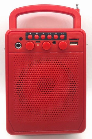 Portable Bluetooth Multimedia Speaker Music-F D009 (Red) With FM radio / USB / Aux in/ Mic In