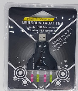 USB /Sound Adapter For 2 Sets Of Microphone And Headset 7.1