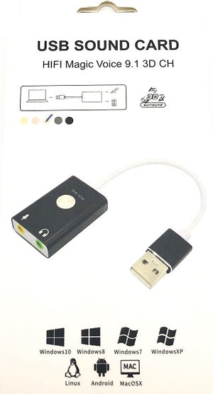 USB2 to Audio Sound Converter Cable 10cm Headphone/Mic (Hifi magic V9.1CH) 3D   PD590