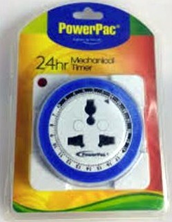 Powerpac Timer Switch PP124 24Hrs + Adaptor (UK3Pin)