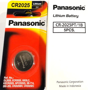 Panasonic Lithium 3V CR2025 Battery 5pc Pak