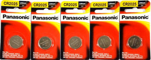 Panasonic Lithium 3V CR2025 Battery 5pc Pak