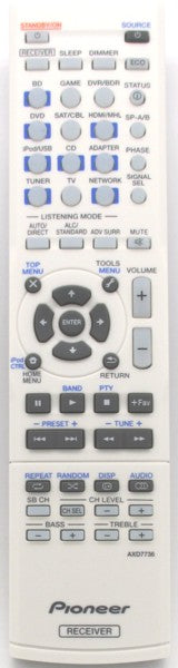 Genuine Remote Control AV Receiver AXD7736 Pioneer