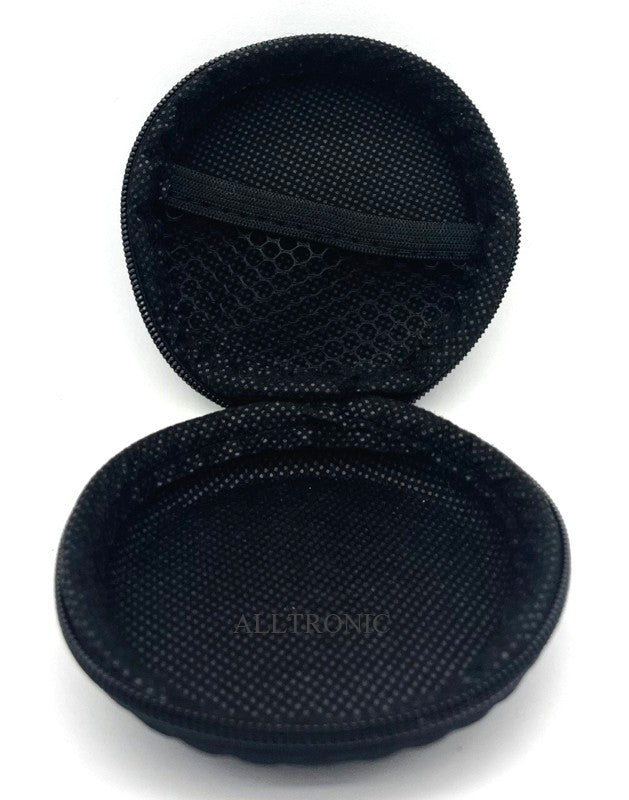 Universal Traveller Zip Pouch Dia7.5x3 cm Round Black - Smooth Face