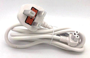 Power Cord 3Pin UK to C5 (Notebook) 1.5Meter (White) with Safety Approved Mark