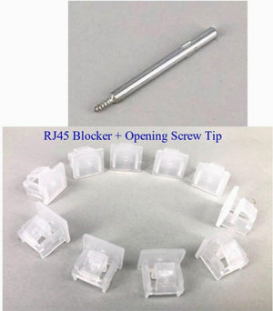 RJ45 Blocker - Pack of 10x  - Clear (with opening tip)