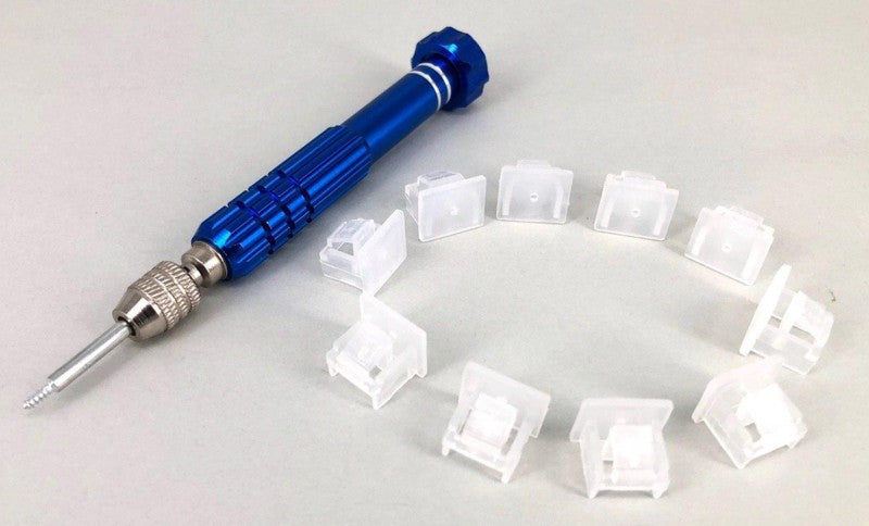 RJ45 Blocker - Pack of 10x  - Clear (with opening tip + holder)