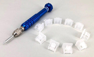 RJ45 Blocker - Pack of 10x  - Clear (with opening tip + holder)