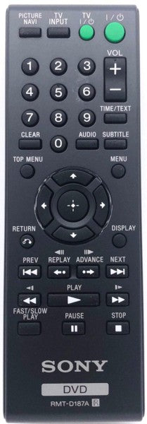 Genuine DVD Remote Control RMT-D187A / RMTD187A 148700511 Sony