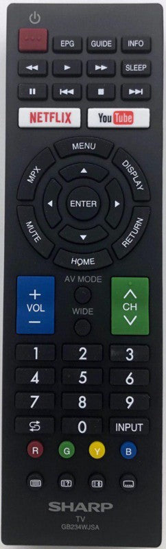 LED/LCD TV Remote Control GB234WJSA (Netflix/Youtube) Sharp