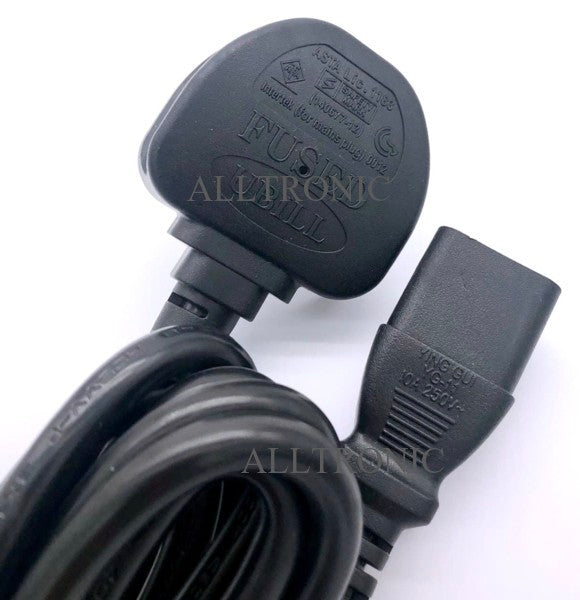 Power Cord 3Pin UK to C13 3Meter 1.0mm2 with Safety Approved Mark