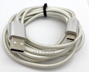 Cable USB2 to Micro USB Charging/Data Cable Nylon White 2Meter