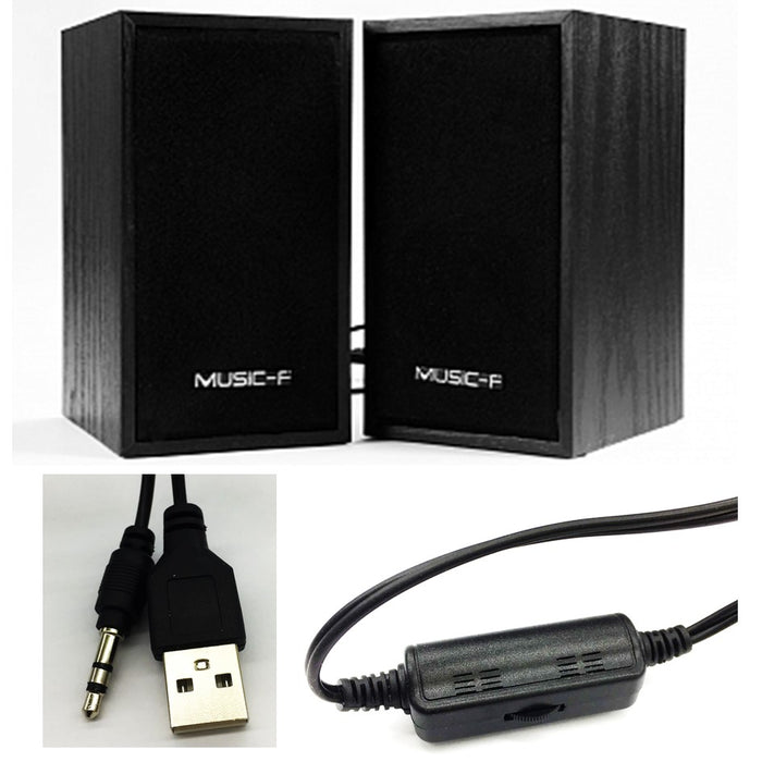 USB Speaker D09  Wood Black Desktop Notebook