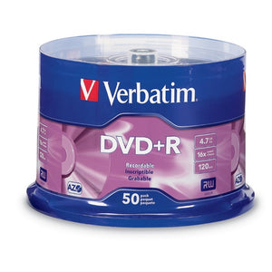 Verbatim DVD+R AZO 50pcs per cake box 4.7gb 16x 120min #95037