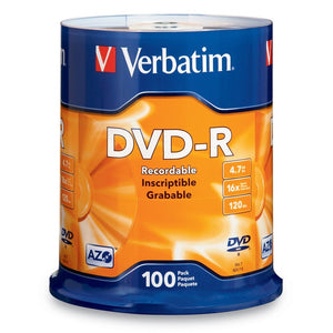 Verbatim DVD-R AZO 100pcs per cake box 4.7GB  16x 120min #95102