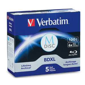 Verbatim M-disc M-Disc BDXL 100GB 6X Branded 1PC / 5PC Jewel Case in Retail Box