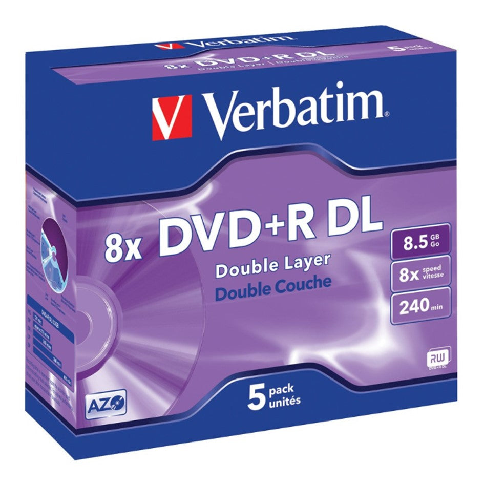 Verbatim DVD+R DL 8x 8.5Gb 5pcs #43541 with Jewel Case