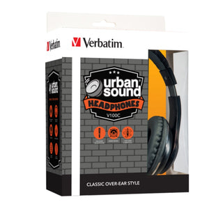 Verbatim Urban Sound Headphone V100C Stereo Headphone -classic Black P/N: 65066