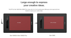 XP-Pen Star G960S Plus Graphic Tablet / Drawing Pad 9" x 6"