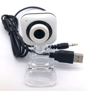 Portable HD Webcam /Video Conference Camera For Notebook and PC With Clear Mount Clip and Built in microphone White